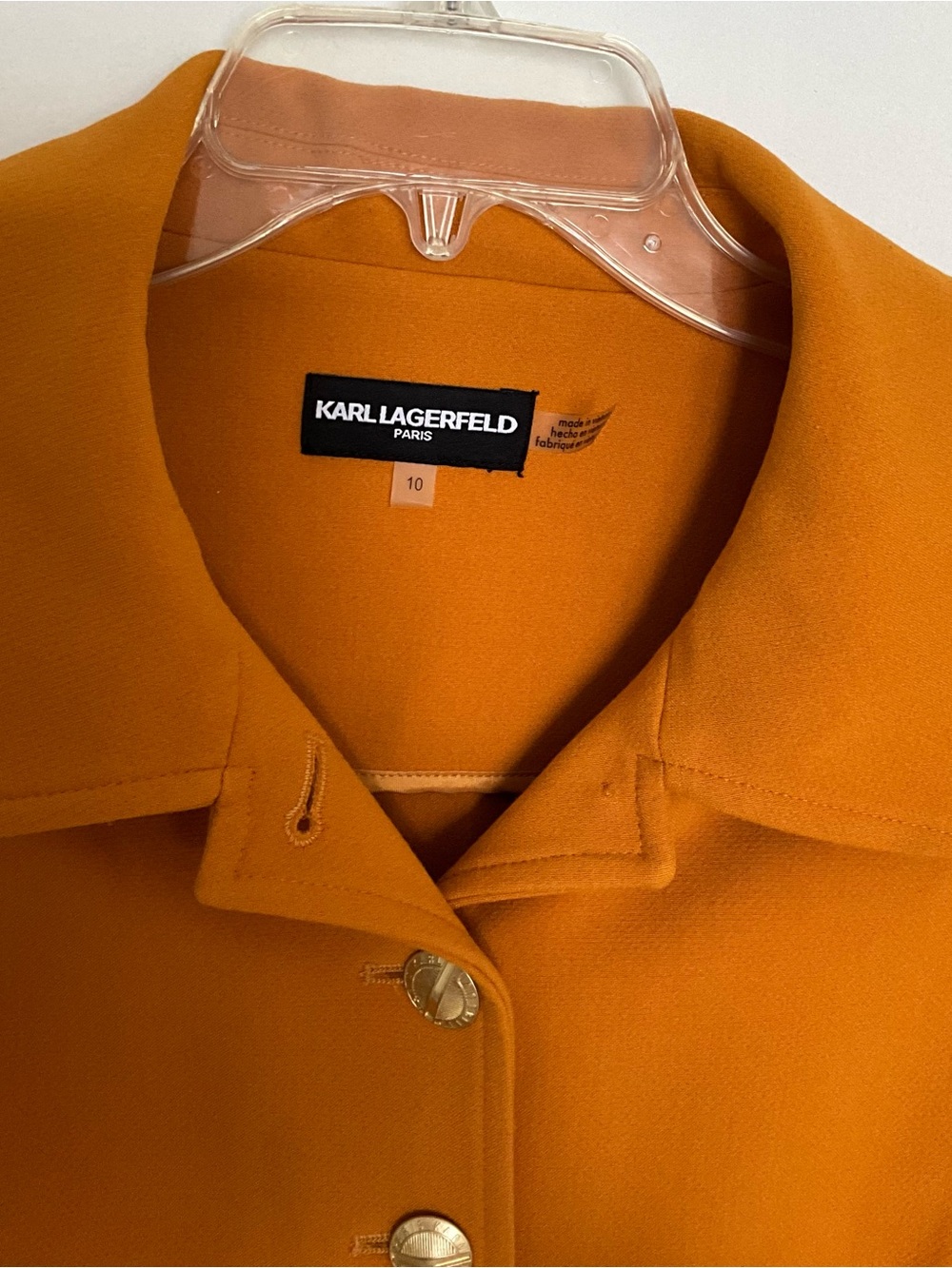 Karl Lagerfeld Mustard Coat with Gold Buttons - Picture 2 of 9